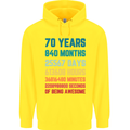70th Birthday 70 Year Old Mens 80% Cotton Hoodie Yellow