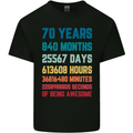 70th Birthday 70 Year Old Mens Cotton T-Shirt Tee Top Black