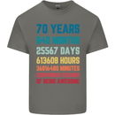 70th Birthday 70 Year Old Mens Cotton T-Shirt Tee Top Charcoal