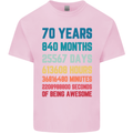 70th Birthday 70 Year Old Mens Cotton T-Shirt Tee Top Light Pink