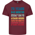 70th Birthday 70 Year Old Mens Cotton T-Shirt Tee Top Maroon