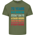 70th Birthday 70 Year Old Mens Cotton T-Shirt Tee Top Military Green