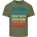 70th Birthday 70 Year Old Mens Cotton T-Shirt Tee Top Military Green