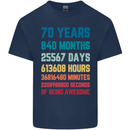 70th Birthday 70 Year Old Mens Cotton T-Shirt Tee Top Navy Blue