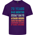 70th Birthday 70 Year Old Mens Cotton T-Shirt Tee Top Purple