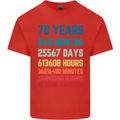70th Birthday 70 Year Old Mens Cotton T-Shirt Tee Top Red