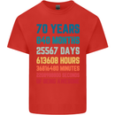 70th Birthday 70 Year Old Mens Cotton T-Shirt Tee Top Red