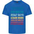 70th Birthday 70 Year Old Mens Cotton T-Shirt Tee Top Royal Blue
