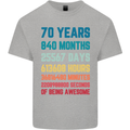 70th Birthday 70 Year Old Mens Cotton T-Shirt Tee Top Sports Grey