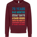 70th Birthday 70 Year Old Mens Sweatshirt Jumper Maroon