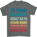 70th Birthday 70 Year Old Mens T-Shirt 100% Cotton Charcoal
