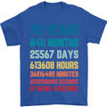 70th Birthday 70 Year Old Mens T-Shirt 100% Cotton Royal Blue