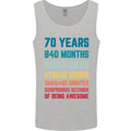 70th Birthday 70 Year Old Mens Vest Tank Top Sports Grey