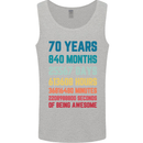 70th Birthday 70 Year Old Mens Vest Tank Top Sports Grey