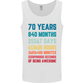 70th Birthday 70 Year Old Mens Vest Tank Top White