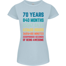 70th Birthday 70 Year Old Womens Petite Cut T-Shirt Light Blue