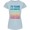 70th Birthday 70 Year Old Womens Petite Cut T-Shirt Light Blue