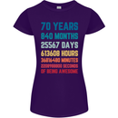 70th Birthday 70 Year Old Womens Petite Cut T-Shirt Purple