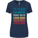 70th Birthday 70 Year Old Womens Wider Cut T-Shirt Navy Blue