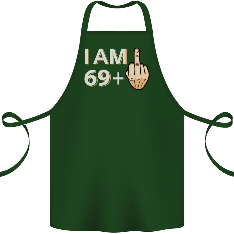 70th Birthday Funny Offensive 70 Year Old Cotton Apron 100% Organic Forest Green