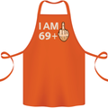 70th Birthday Funny Offensive 70 Year Old Cotton Apron 100% Organic Orange