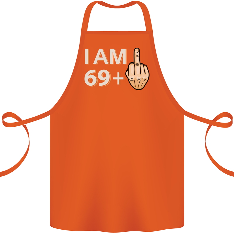 70th Birthday Funny Offensive 70 Year Old Cotton Apron 100% Organic Orange