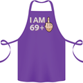 70th Birthday Funny Offensive 70 Year Old Cotton Apron 100% Organic Purple