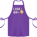 70th Birthday Funny Offensive 70 Year Old Cotton Apron 100% Organic Purple