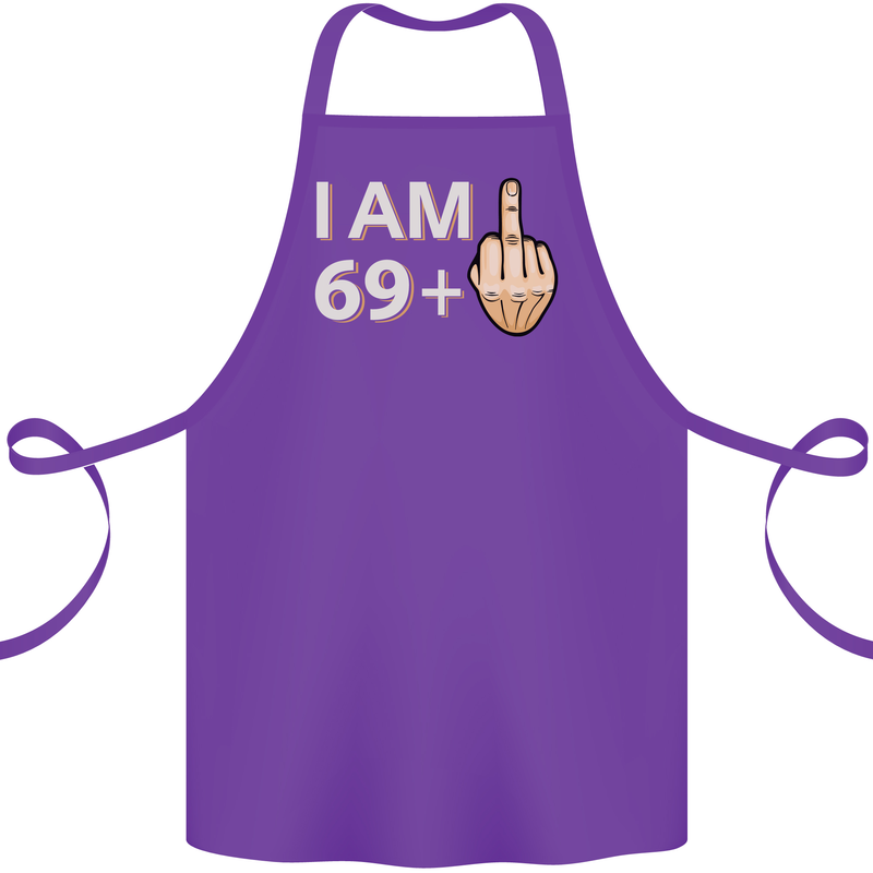 70th Birthday Funny Offensive 70 Year Old Cotton Apron 100% Organic Purple