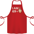70th Birthday Funny Offensive 70 Year Old Cotton Apron 100% Organic Red