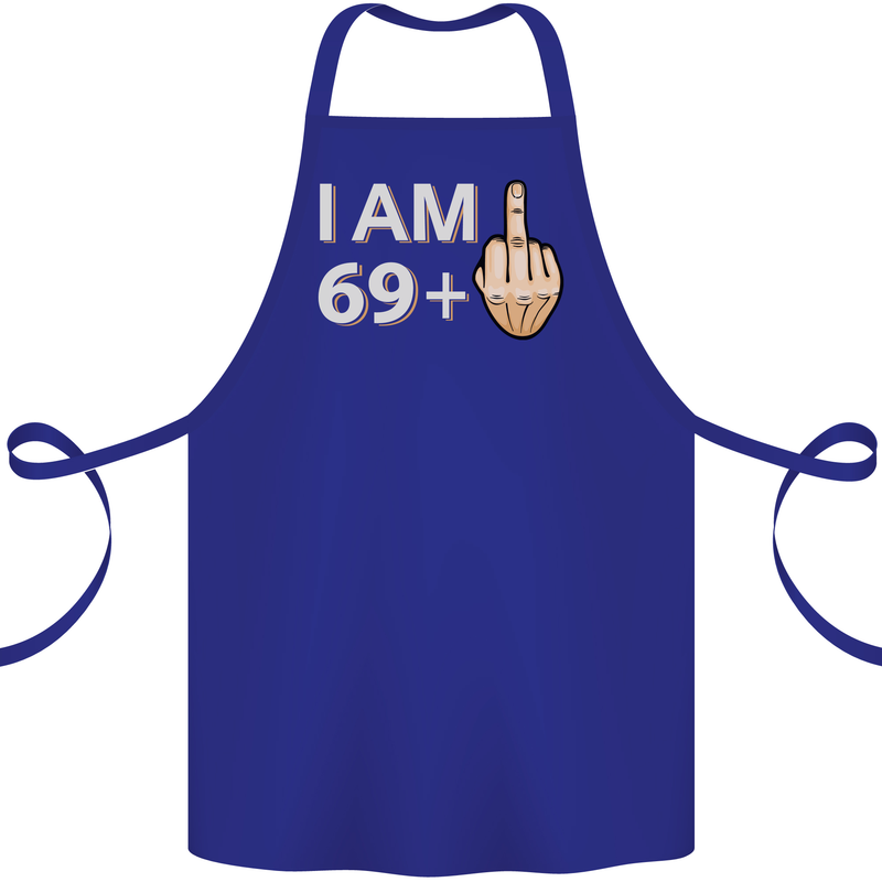 70th Birthday Funny Offensive 70 Year Old Cotton Apron 100% Organic Royal Blue