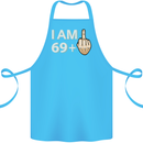 70th Birthday Funny Offensive 70 Year Old Cotton Apron 100% Organic Turquoise