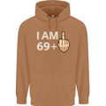 70th Birthday Funny Offensive 70 Year Old Mens 80% Cotton Hoodie Caramel Latte