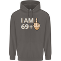 70th Birthday Funny Offensive 70 Year Old Mens 80% Cotton Hoodie Charcoal