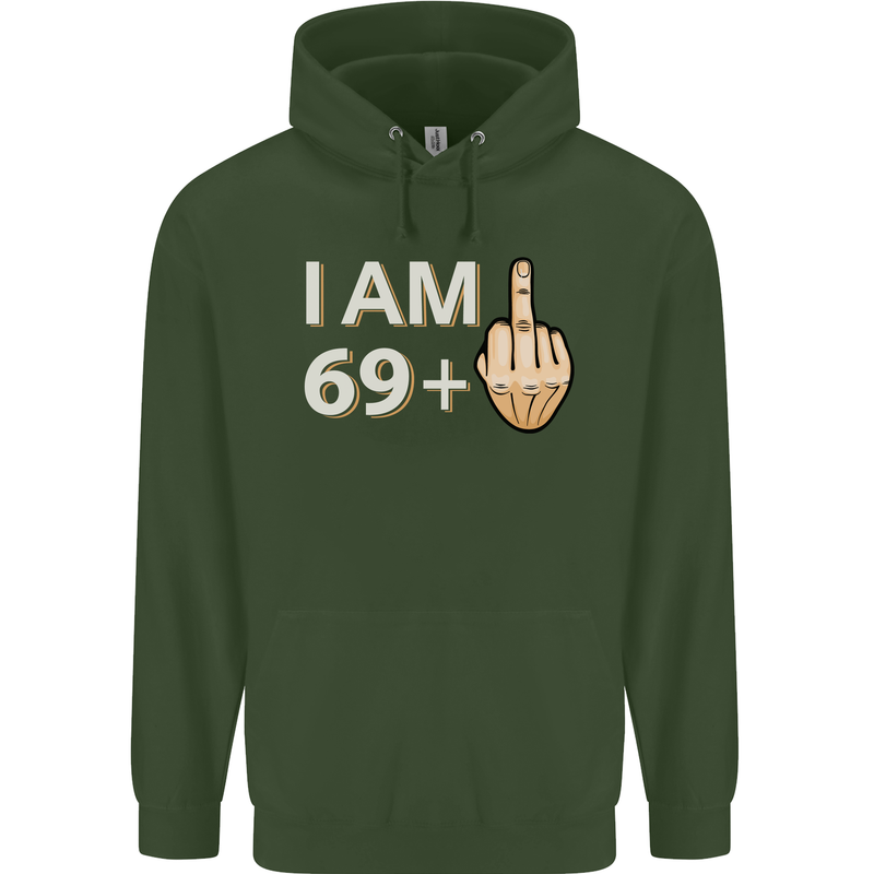 70th Birthday Funny Offensive 70 Year Old Mens 80% Cotton Hoodie Forest Green
