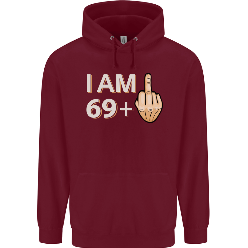 70th Birthday Funny Offensive 70 Year Old Mens 80% Cotton Hoodie Maroon
