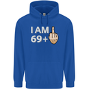 70th Birthday Funny Offensive 70 Year Old Mens 80% Cotton Hoodie Royal Blue