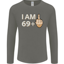 70th Birthday Funny Offensive 70 Year Old Mens Long Sleeve T-Shirt Charcoal
