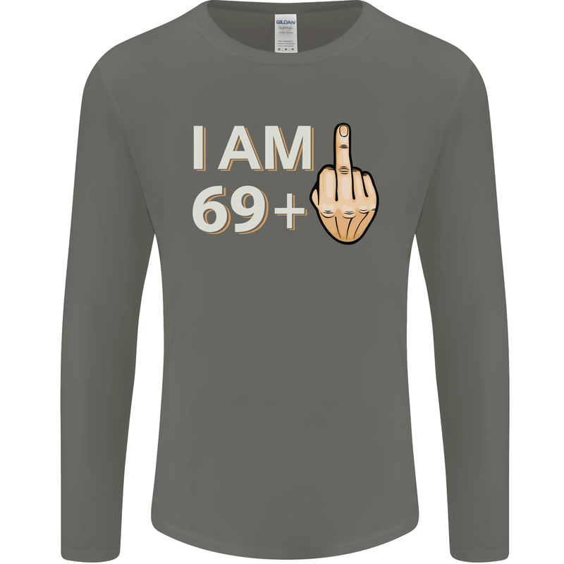 70th Birthday Funny Offensive 70 Year Old Mens Long Sleeve T-Shirt Charcoal