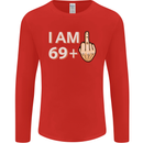 70th Birthday Funny Offensive 70 Year Old Mens Long Sleeve T-Shirt Red