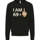 70th Birthday Funny Offensive 70 Year Old Mens Sweatshirt Jumper Black