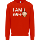 70th Birthday Funny Offensive 70 Year Old Mens Sweatshirt Jumper Bright Red