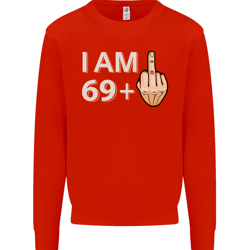 70th Birthday Funny Offensive 70 Year Old Mens Sweatshirt Jumper Bright Red
