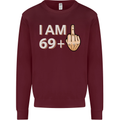 70th Birthday Funny Offensive 70 Year Old Mens Sweatshirt Jumper Maroon