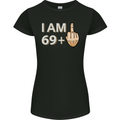 70th Birthday Funny Offensive 70 Year Old Womens Petite Cut T-Shirt Black