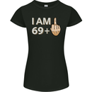 70th Birthday Funny Offensive 70 Year Old Womens Petite Cut T-Shirt Black