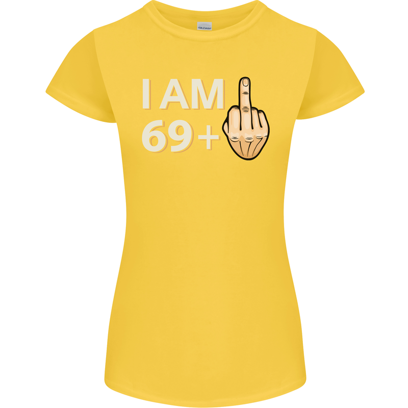 70th Birthday Funny Offensive 70 Year Old Womens Petite Cut T-Shirt Yellow