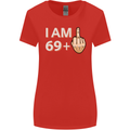 70th Birthday Funny Offensive 70 Year Old Womens Wider Cut T-Shirt Red