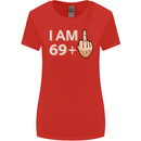 70th Birthday Funny Offensive 70 Year Old Womens Wider Cut T-Shirt Red