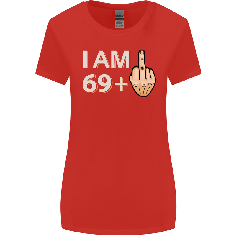 70th Birthday Funny Offensive 70 Year Old Womens Wider Cut T-Shirt Red